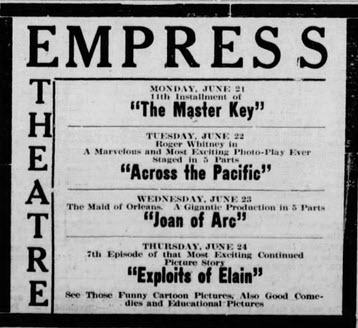 Empress Theatre - 16 Jun 1915